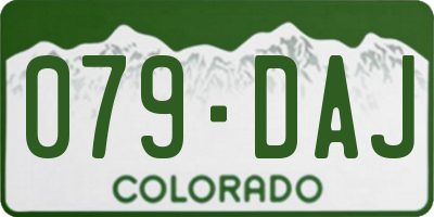 CO license plate 079DAJ