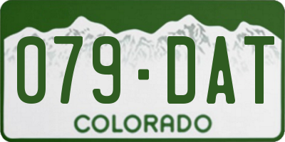 CO license plate 079DAT