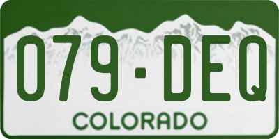CO license plate 079DEQ