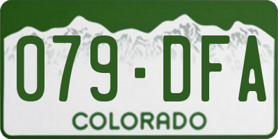 CO license plate 079DFA