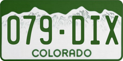 CO license plate 079DIX