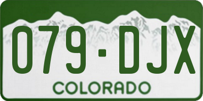 CO license plate 079DJX
