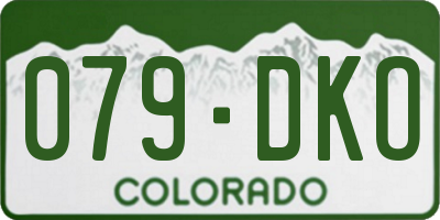 CO license plate 079DKO