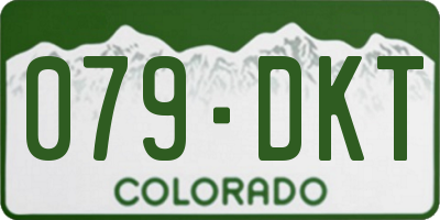 CO license plate 079DKT