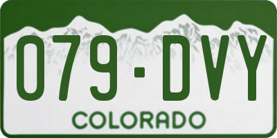 CO license plate 079DVY