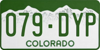 CO license plate 079DYP