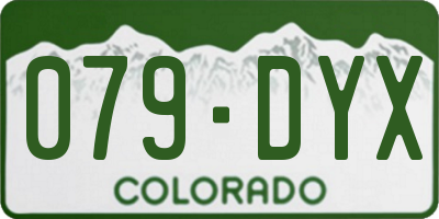 CO license plate 079DYX