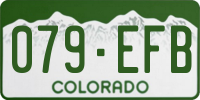 CO license plate 079EFB