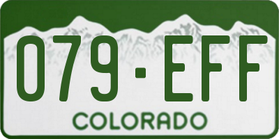 CO license plate 079EFF