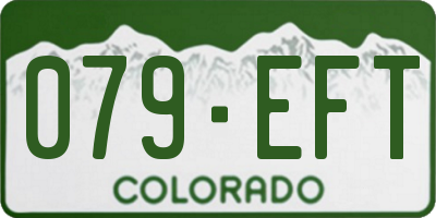 CO license plate 079EFT
