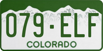 CO license plate 079ELF