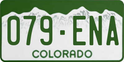 CO license plate 079ENA