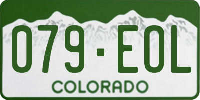 CO license plate 079EOL