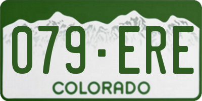 CO license plate 079ERE