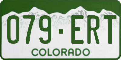 CO license plate 079ERT