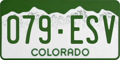 CO license plate 079ESV