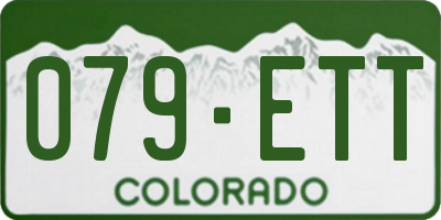 CO license plate 079ETT