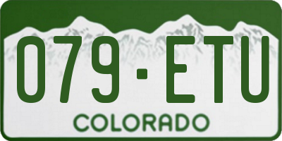CO license plate 079ETU