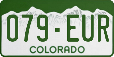 CO license plate 079EUR