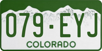 CO license plate 079EYJ