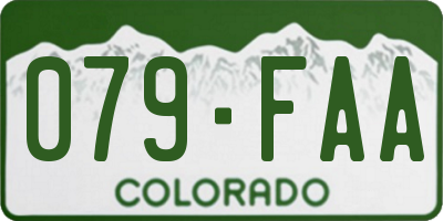 CO license plate 079FAA