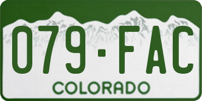 CO license plate 079FAC