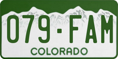 CO license plate 079FAM