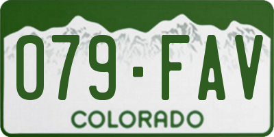 CO license plate 079FAV