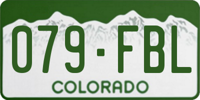 CO license plate 079FBL