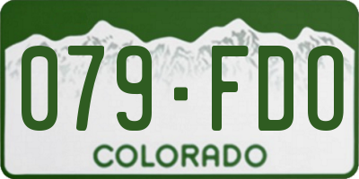 CO license plate 079FDO