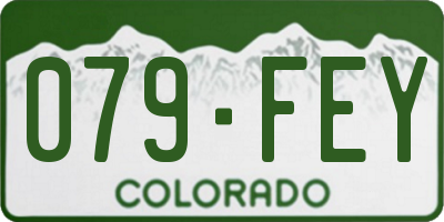 CO license plate 079FEY