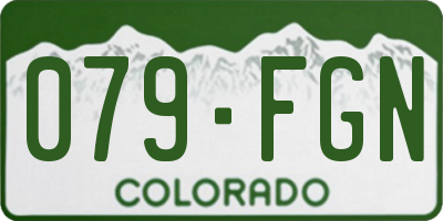 CO license plate 079FGN