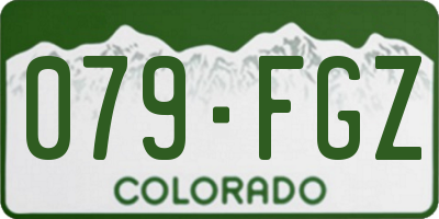 CO license plate 079FGZ