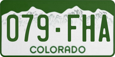 CO license plate 079FHA