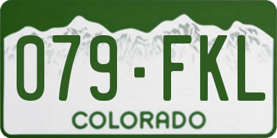 CO license plate 079FKL