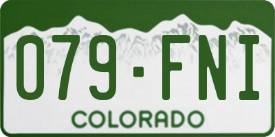 CO license plate 079FNI