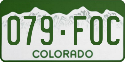 CO license plate 079FOC