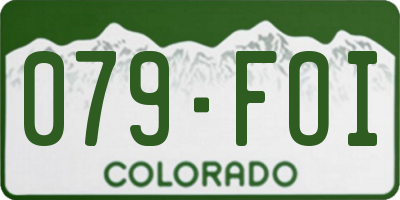 CO license plate 079FOI