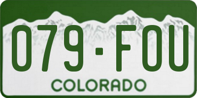 CO license plate 079FOU