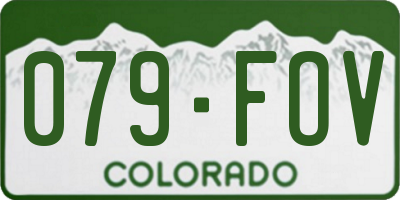 CO license plate 079FOV