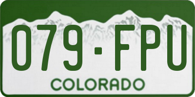 CO license plate 079FPU
