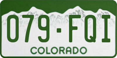 CO license plate 079FQI