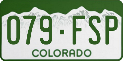CO license plate 079FSP