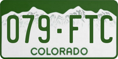 CO license plate 079FTC
