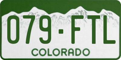 CO license plate 079FTL