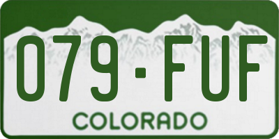 CO license plate 079FUF