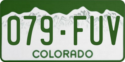 CO license plate 079FUV