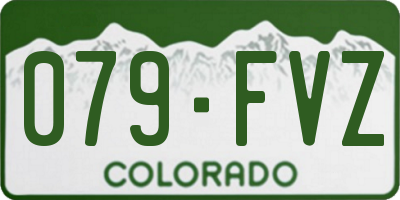 CO license plate 079FVZ
