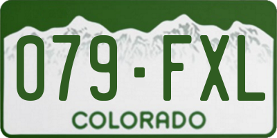 CO license plate 079FXL