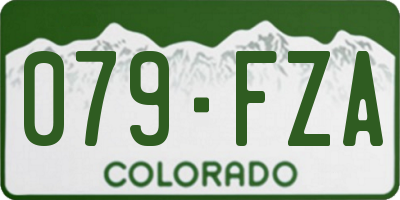 CO license plate 079FZA